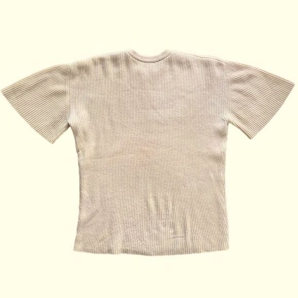 Ryan Roche 100% Cashmere Size 2 Oversized Tunic Short Sleeve Sweater Beige Tan - Picture 5 of 12